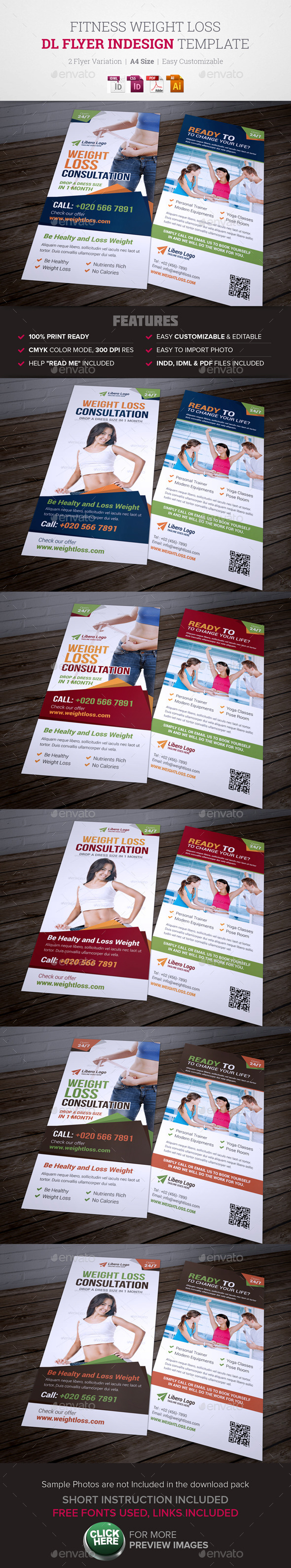 fitness weight loss dl flyer indesign template graphicriver weight loss flyer template
